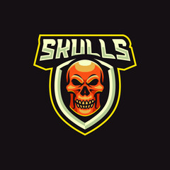 Skulls mascot logo design illustration