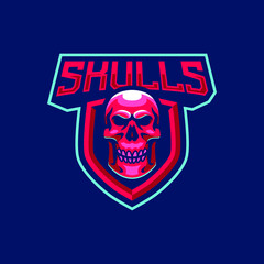 Skulls mascot logo design illustration