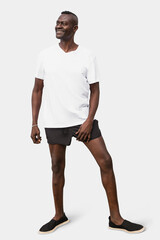 Fototapeta premium African American man in white t-shirt
