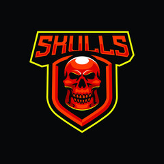 Skulls mascot logo design illustration