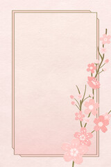 Pink  cherry blossom frame with design space