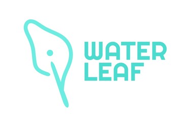 water leaf blue logo concept design illustration