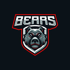 Bear mascot logo design illustration