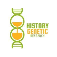 history genetic research double helix hour glass logo concept design illustration