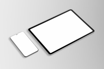 Fototapeta na wymiar Digital tablet phone screen mockup smart tech