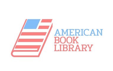 america book library national flag cover logo concept design illustration