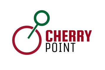 red cherry point fruit logo concept design illustration