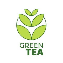 green tea organic nature logo concept design illustration