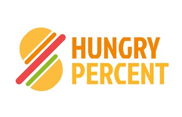 burger hungry percent food logo concept design illustration