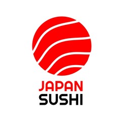 japan sushi red salmon fillet logo concept design illustration