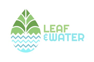 Leaf Water Drop modern logo concept design illustration