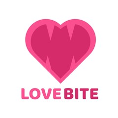Love Bite Pink heart logo concept design illustration