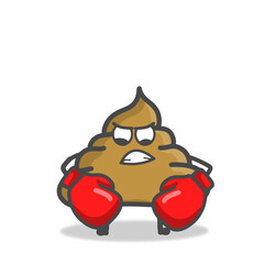 cute poop character flat cartoon vector design template illustration