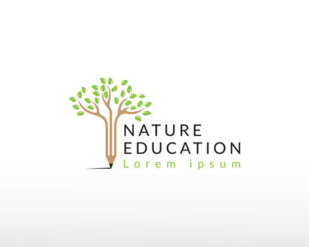 nature education tree creative logo illustration logo education creative idea