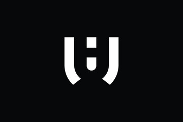 WU logo letter design on luxury background. UW logo monogram initials letter concept. WU icon logo design. UW elegant and Professional letter icon design on black background. W U UW WU