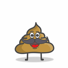 cute poop character flat cartoon vector design template illustration