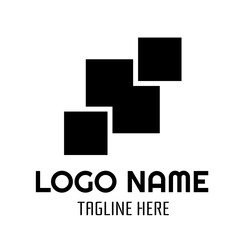 triple three square box Icon Abstract Monogram logo concept design illustration