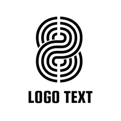 Letter number double S and 8 Modern Monogram icon logo concept design illustration