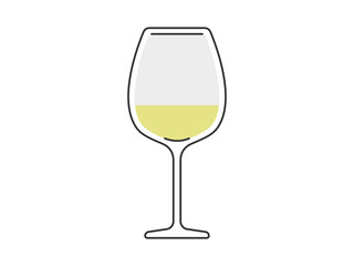 ワイングラスに入った白ワインのイラスト