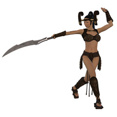 3d illustration of an sexy woman with a traditional oriental costume