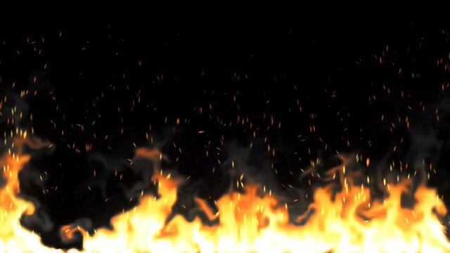 Flame of fire appearing at the bottom of the frame.