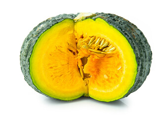 fresh green pumpkin vegetable isolated on white background