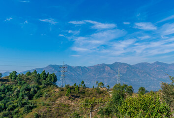 Naklejka na ściany i meble A mountain valley, Kasauli, Tirthan Valley, Himachal Pradesh, India