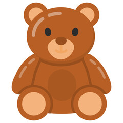 
Cute teddy wishing a mothers day, flat icon


