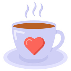 
Love coffee icon in flat design 

