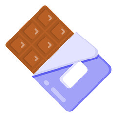 
A bar of a chocolate, flat icon 

