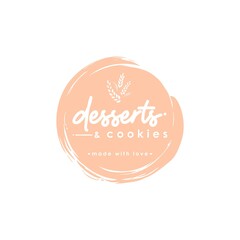 Desserts and Cookies Logo, Icon, Modern Dessert Shop Logo Design Vector Illustration