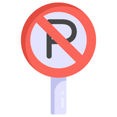 
No parking sign in flat trendy style icon 

