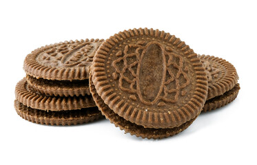 cracker sandwich isolated on white background