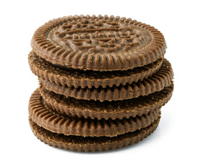 cracker sandwich isolated on white background