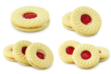 cracker sandwich isolated on white background