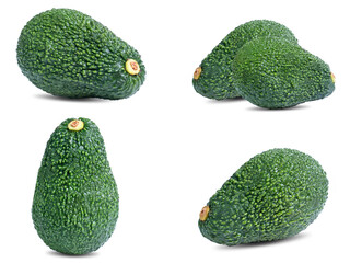 collection mix set avocado isolated on white background