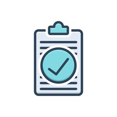 Color illustration icon for checked