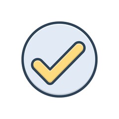 Color illustration icon for checked