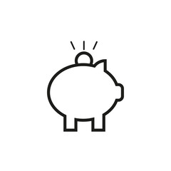 Piggy bank icon. Vector stock illustration.