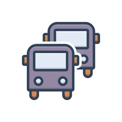 Fototapeta premium Color illustration icon for buses