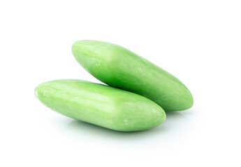green chewing gum isolated on white background