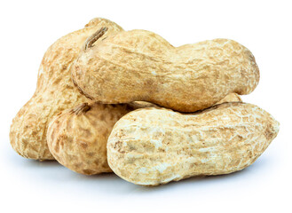 Peanuts isolated on white background