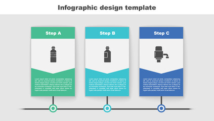 Set Bottle of water, and Mechanical pump for. Business infographic template. Vector