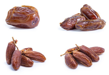 collection mix set date plam isolated on white background