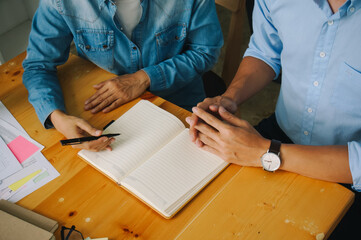 Adult Students Coaching Educating Together Instructor Management Concept. Young businesswoman Smart student used laptop for Education