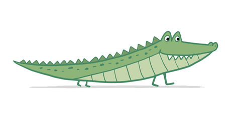Funny Crocodile Character. Childish Style. Sketch for your design
