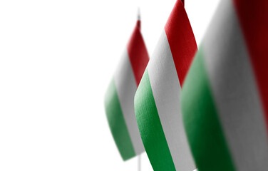 Small national flags of the Bulgaria on a white background