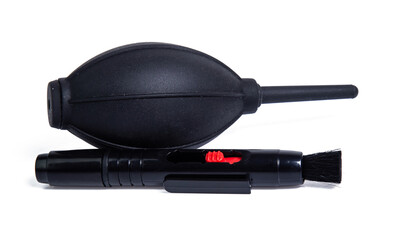 cleaning camera set tool isolated on white background