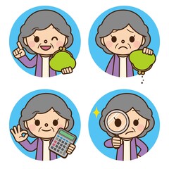 高齢女性 お金 アイコン