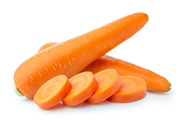 clipping path carrot isolated on white background